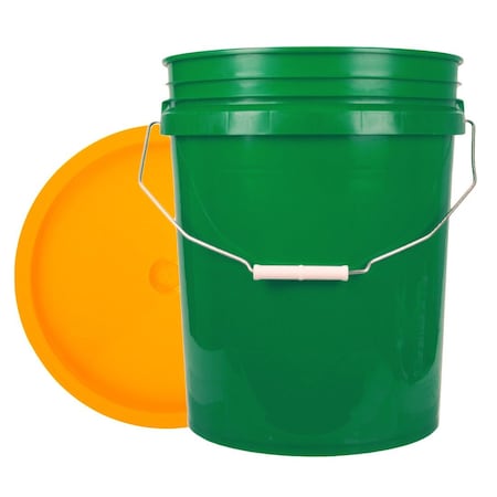 World Enterprises Bucket, 12 in H, Green and Yellow 5GRN,345YEL